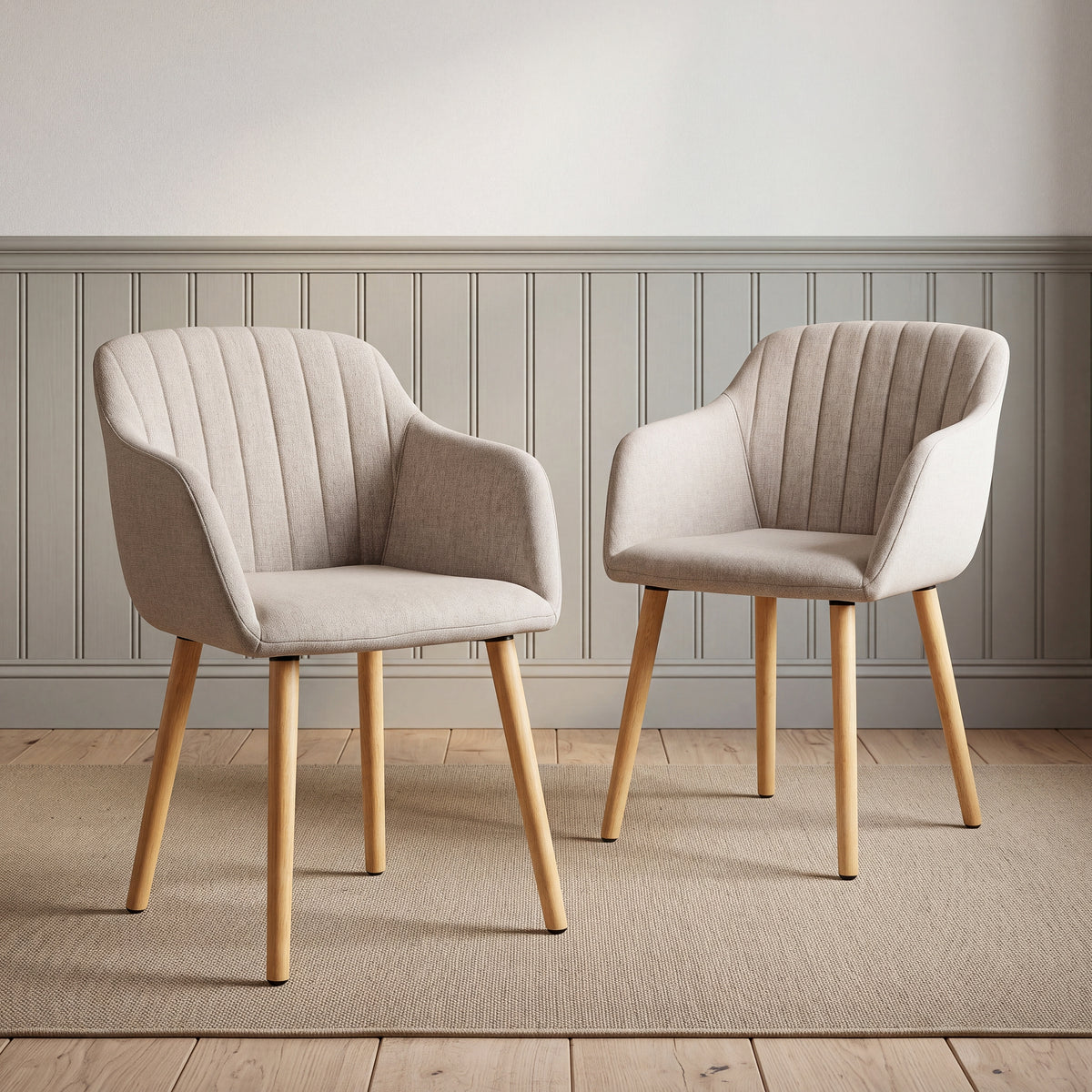 Luciano Dining Chairs Premium Textured Linen - Set of 2
