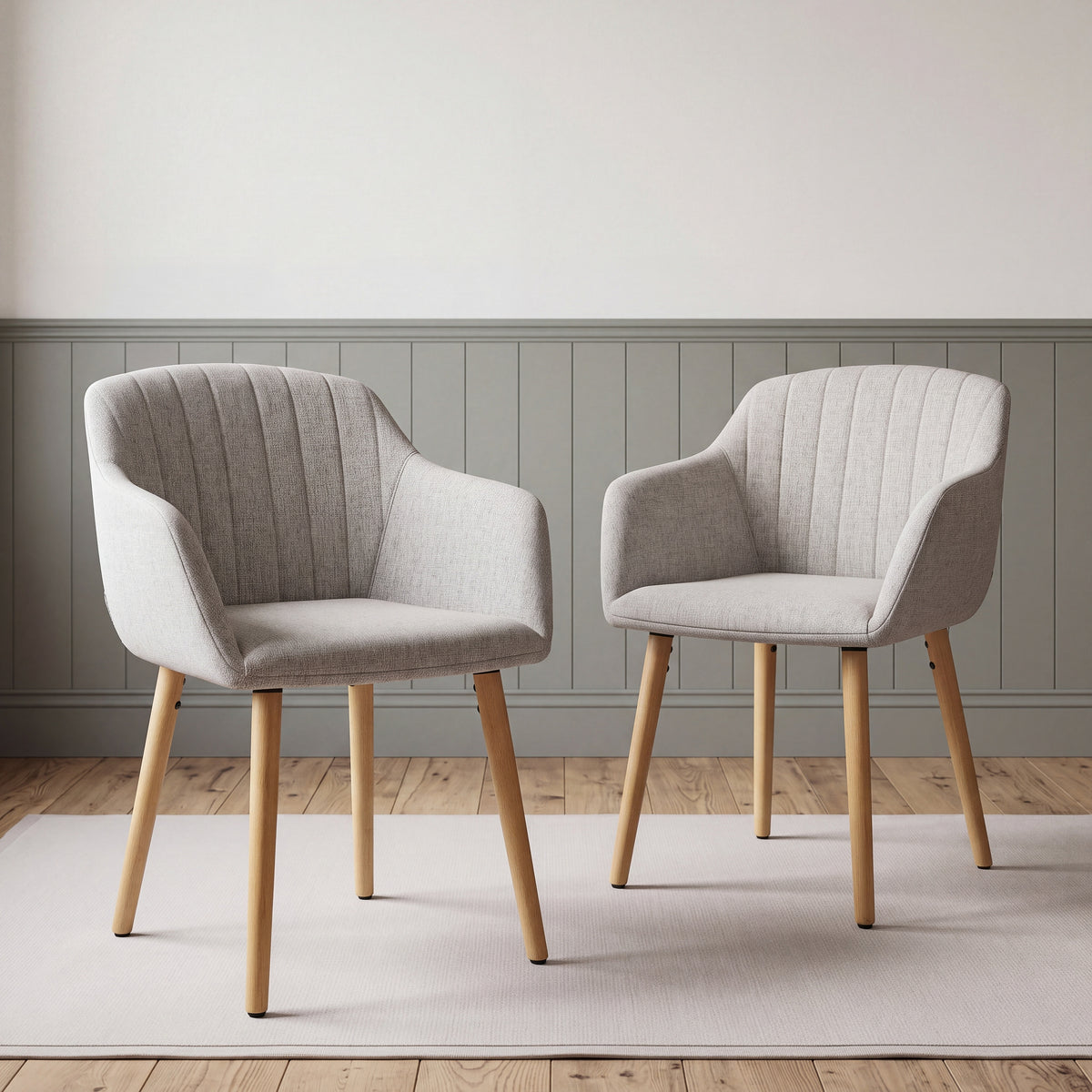 Luciano Dining Chairs Premium Textured Linen - Set of 2