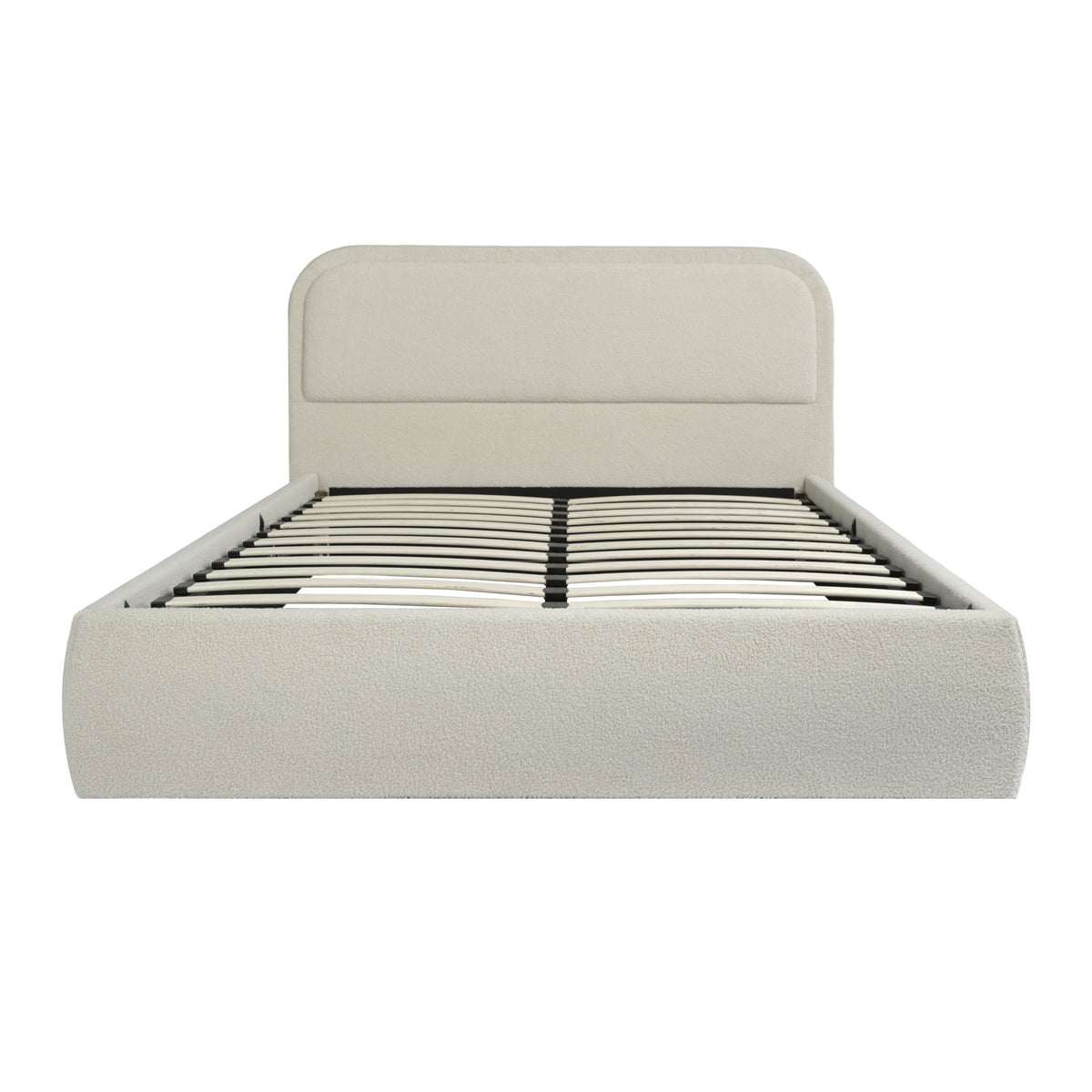 Alastor Upholstered King Size Bed with Piped Headboard