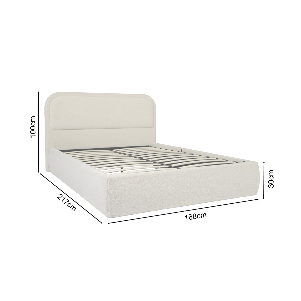 Alastor Upholstered King Size Bed with Piped Headboard