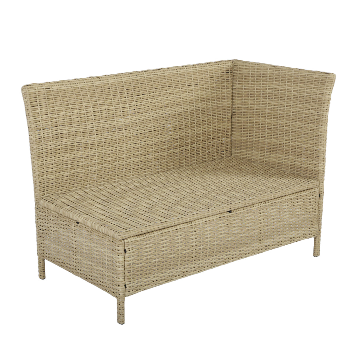 Alia Rattan Garden Corner 6 Seater Outdoor Sofa Dining Set with Glass Table - Natural/Grey