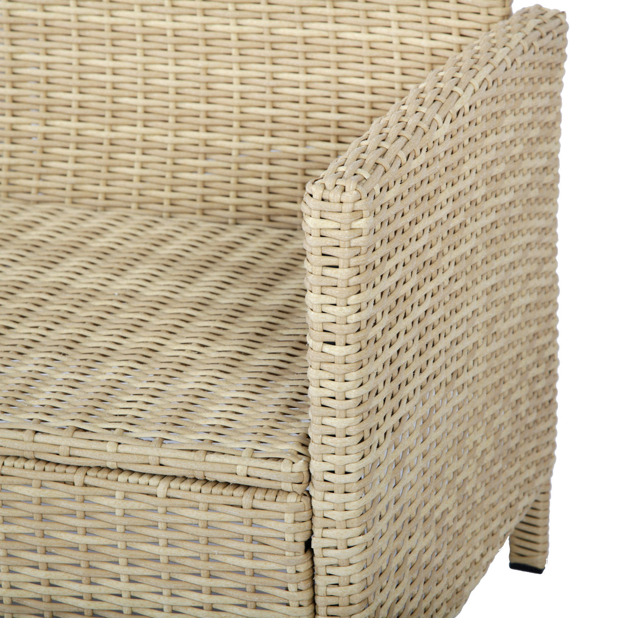 Alia Rattan Garden Corner 6 Seater Outdoor Sofa Dining Set with Glass Table - Natural/Grey