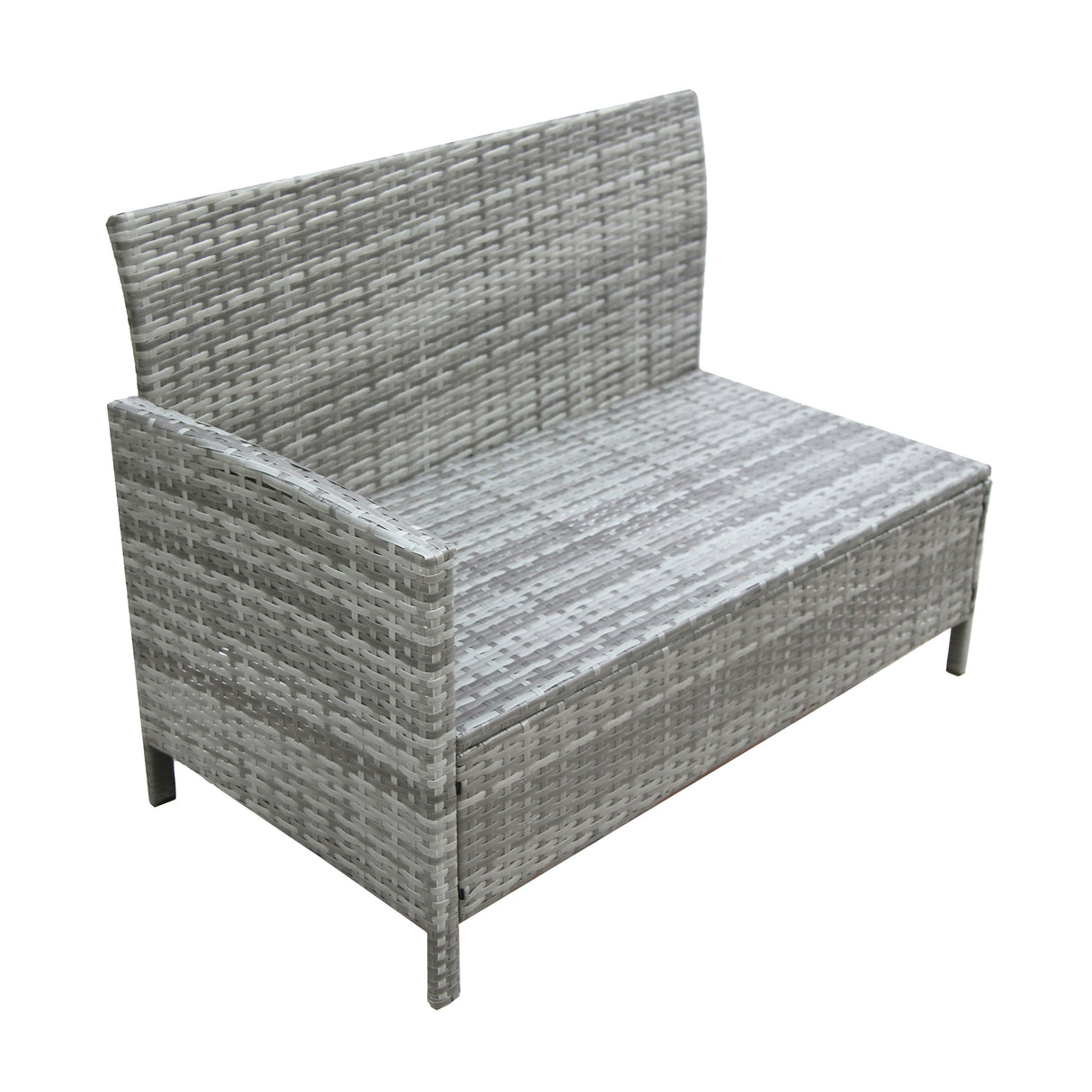 Alia Rattan Garden Corner 6 Seater Outdoor Sofa Dining Set with Glass Table - Natural/Grey