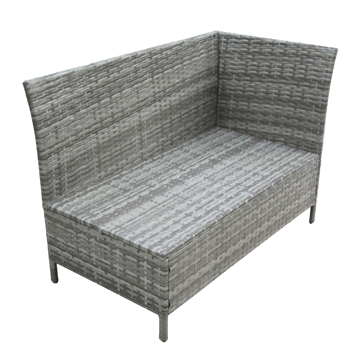 Alia Rattan Garden Corner 6 Seater Outdoor Sofa Dining Set with Glass Table - Natural/Grey