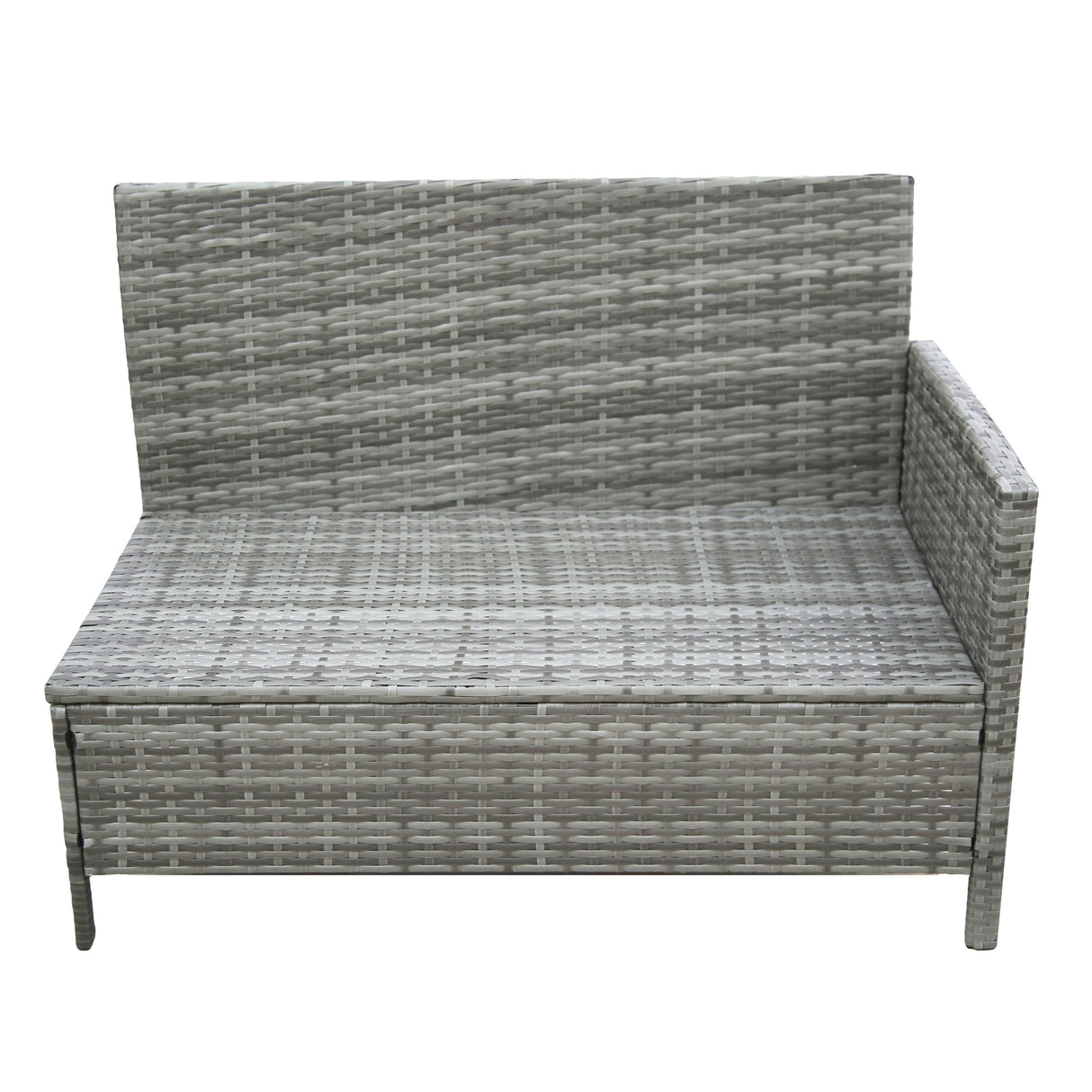 Alia Rattan Garden Corner 6 Seater Outdoor Sofa Dining Set with Glass Table - Natural/Grey