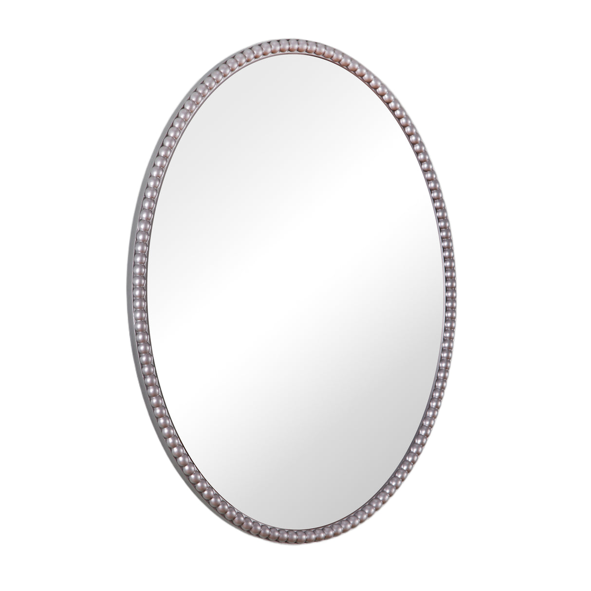 Amalfi - Oval Wall Mirror – 60x80cm Vintage Silver Framed Mirror