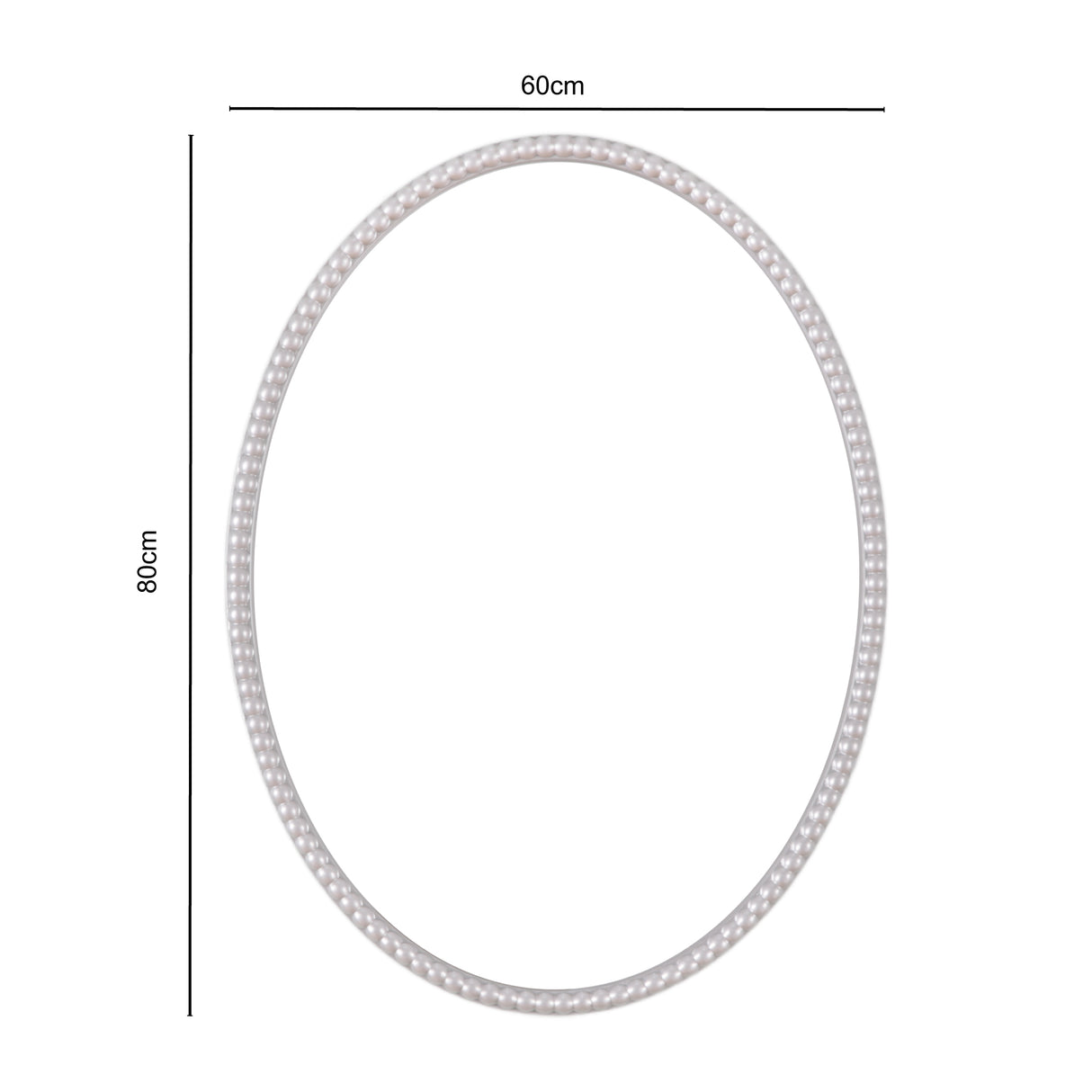 Amalfi - Oval Wall Mirror – 60x80cm Vintage Silver Framed Mirror