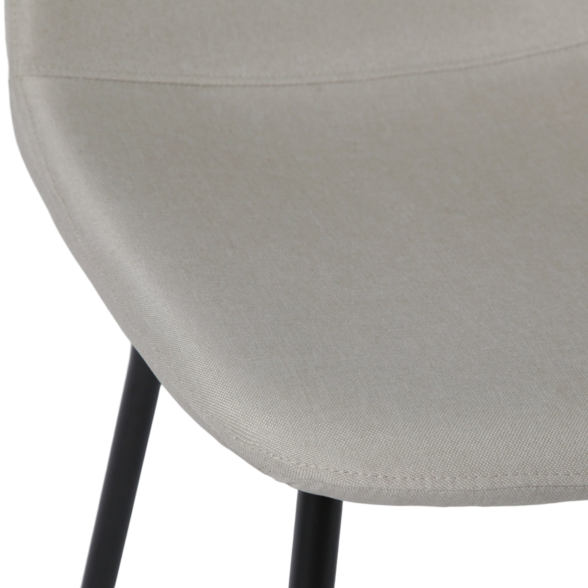 NYX Dining Set – 4-Seater Round Stone-Effect Table with Linen Chairs