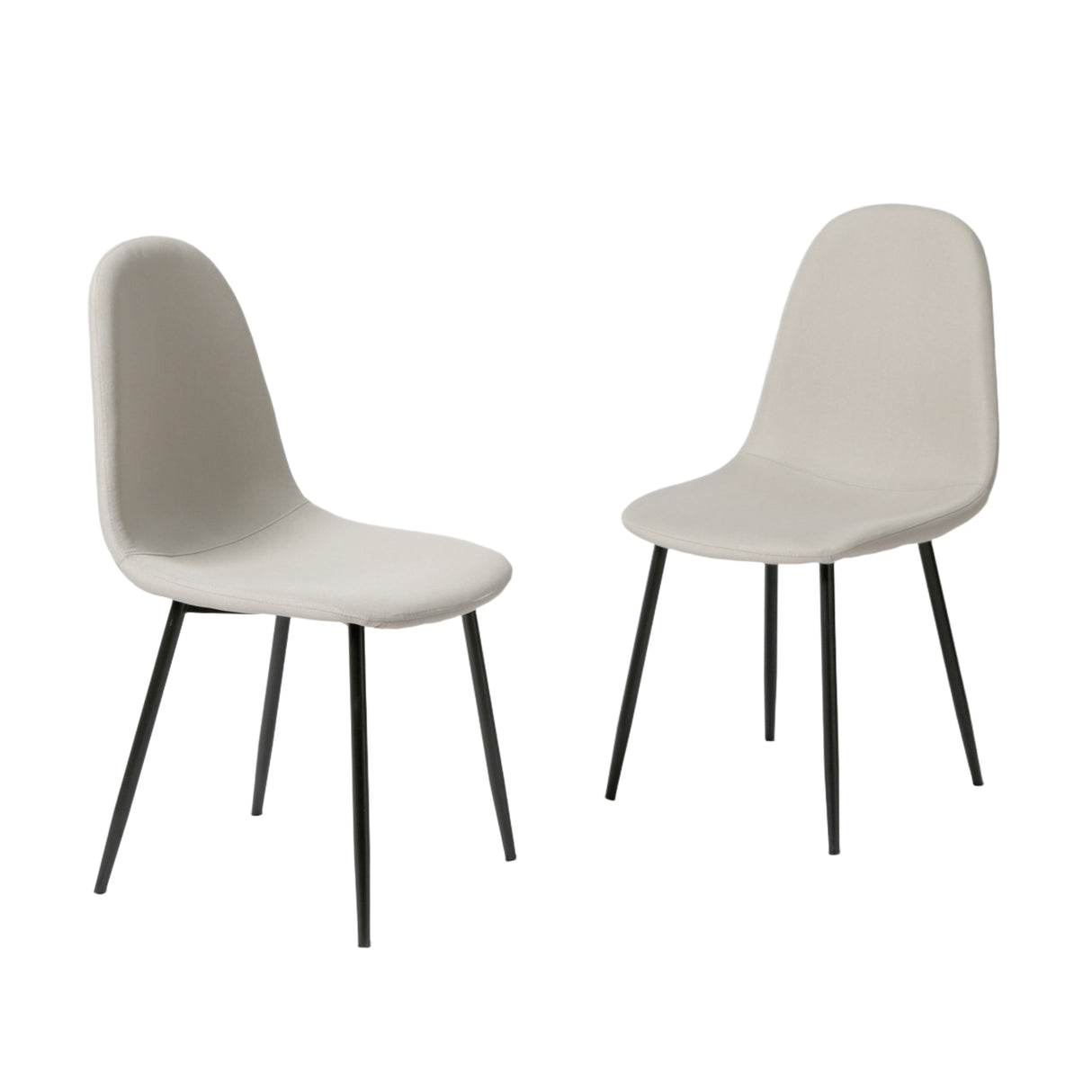 NYX Dining Set – 4-Seater Round Stone-Effect Table with Linen Chairs