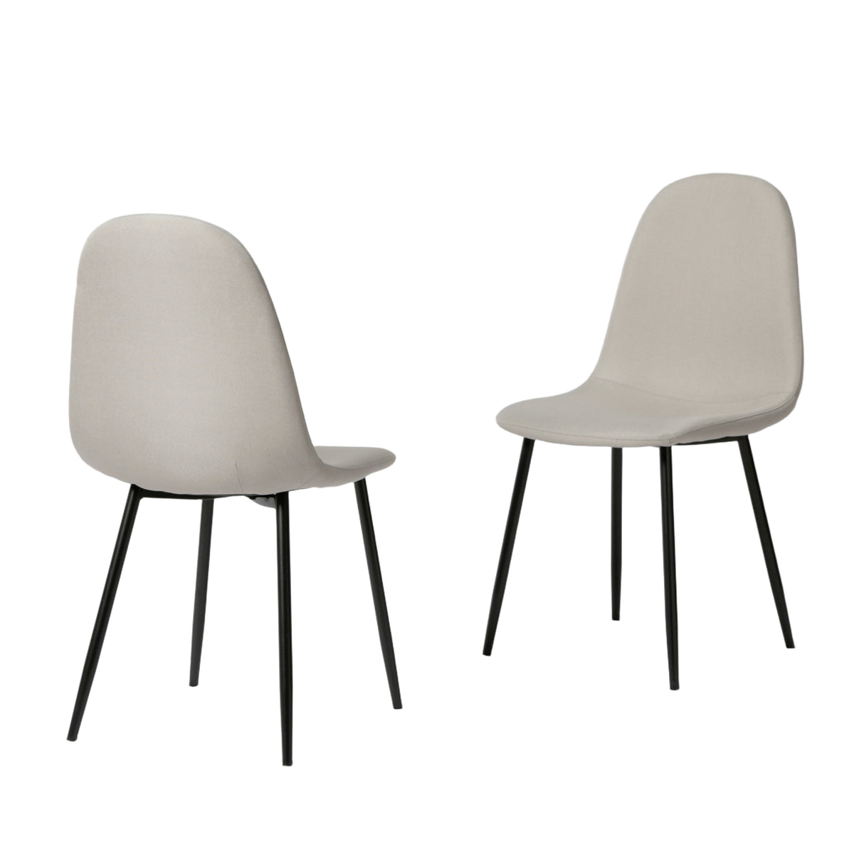 NYX Dining Set – 4-Seater Round Stone-Effect Table with Linen Chairs