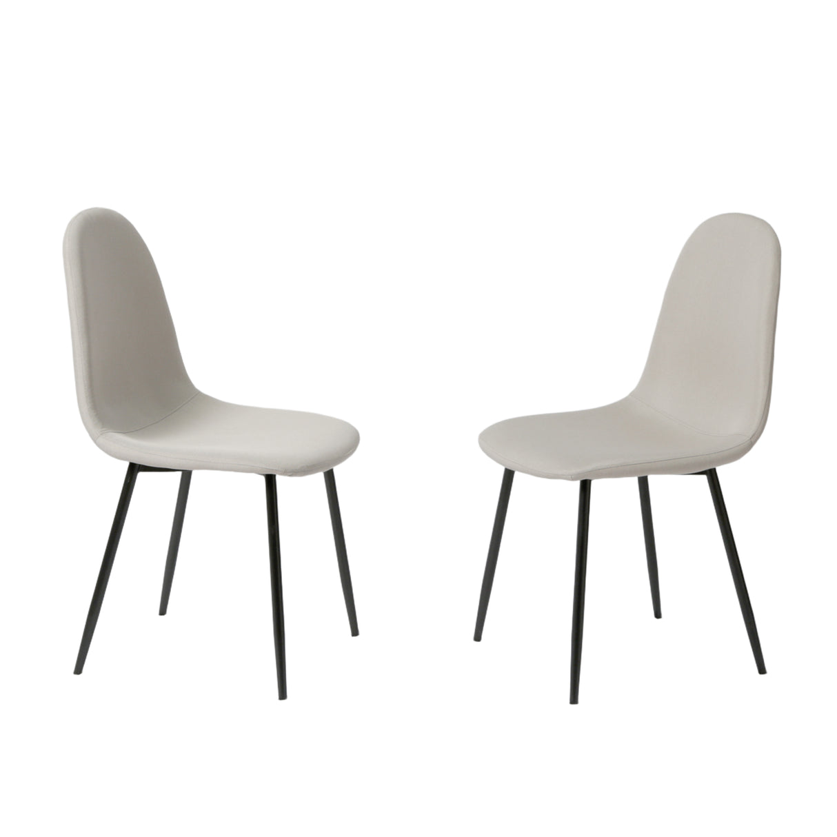 NYX Dining Set – 4-Seater Round Stone-Effect Table with Linen Chairs
