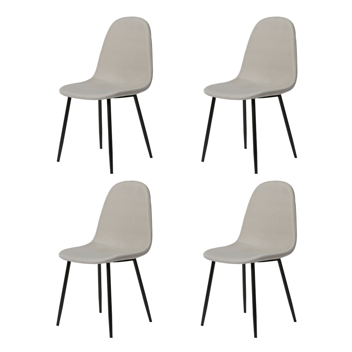 NYX Dining Set – 4-Seater Round Stone-Effect Table with Linen Chairs