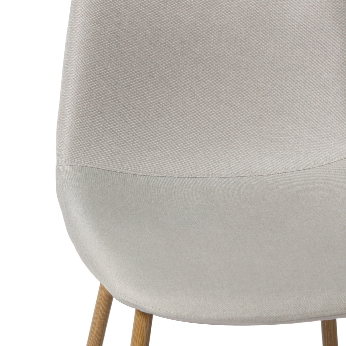 NYX Dining Set – Round Table in Wood Effect and x4 Linen Chairs