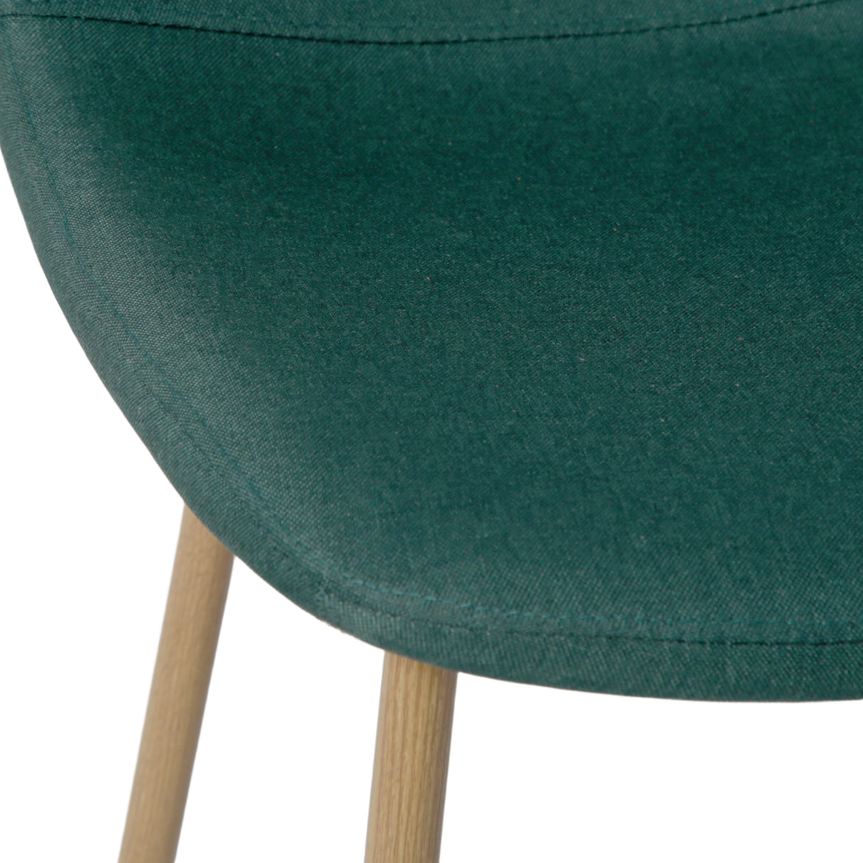 NYX Dining Set – Round Table in Wood Effect and x4 Linen Chairs