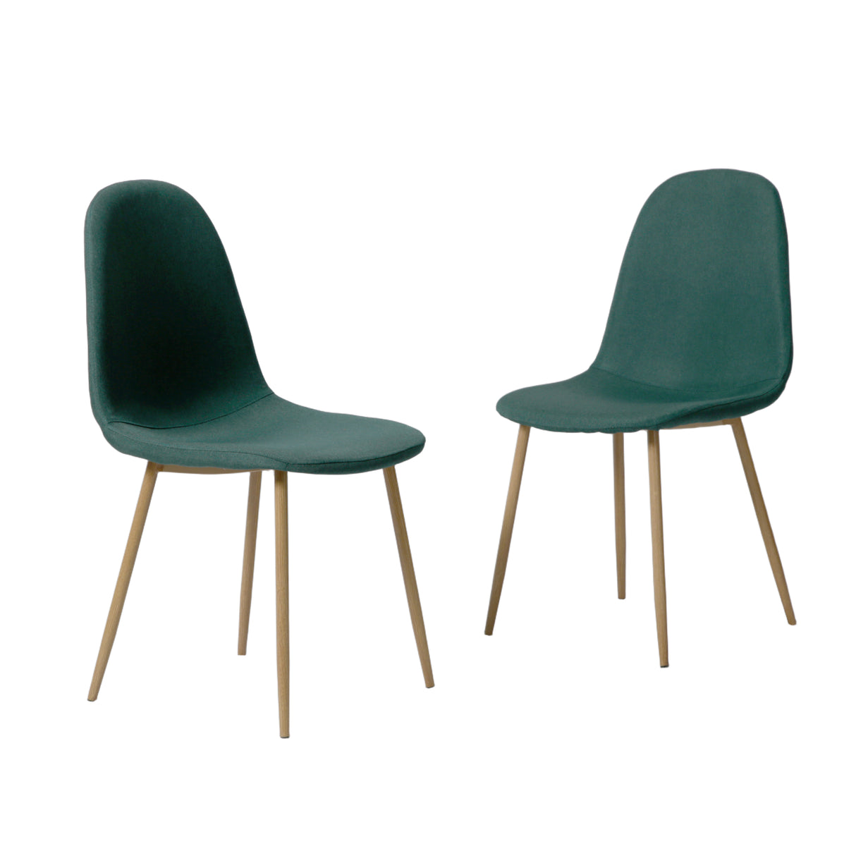 NYX Dining Set – Round Table in Wood Effect and x4 Linen Chairs