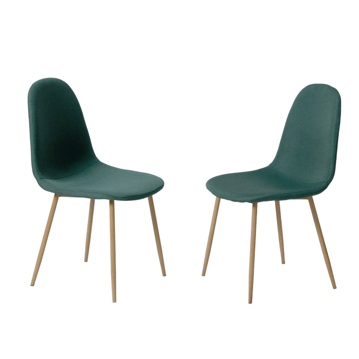 NYX Dining Set – Round Table in Wood Effect and x4 Linen Chairs