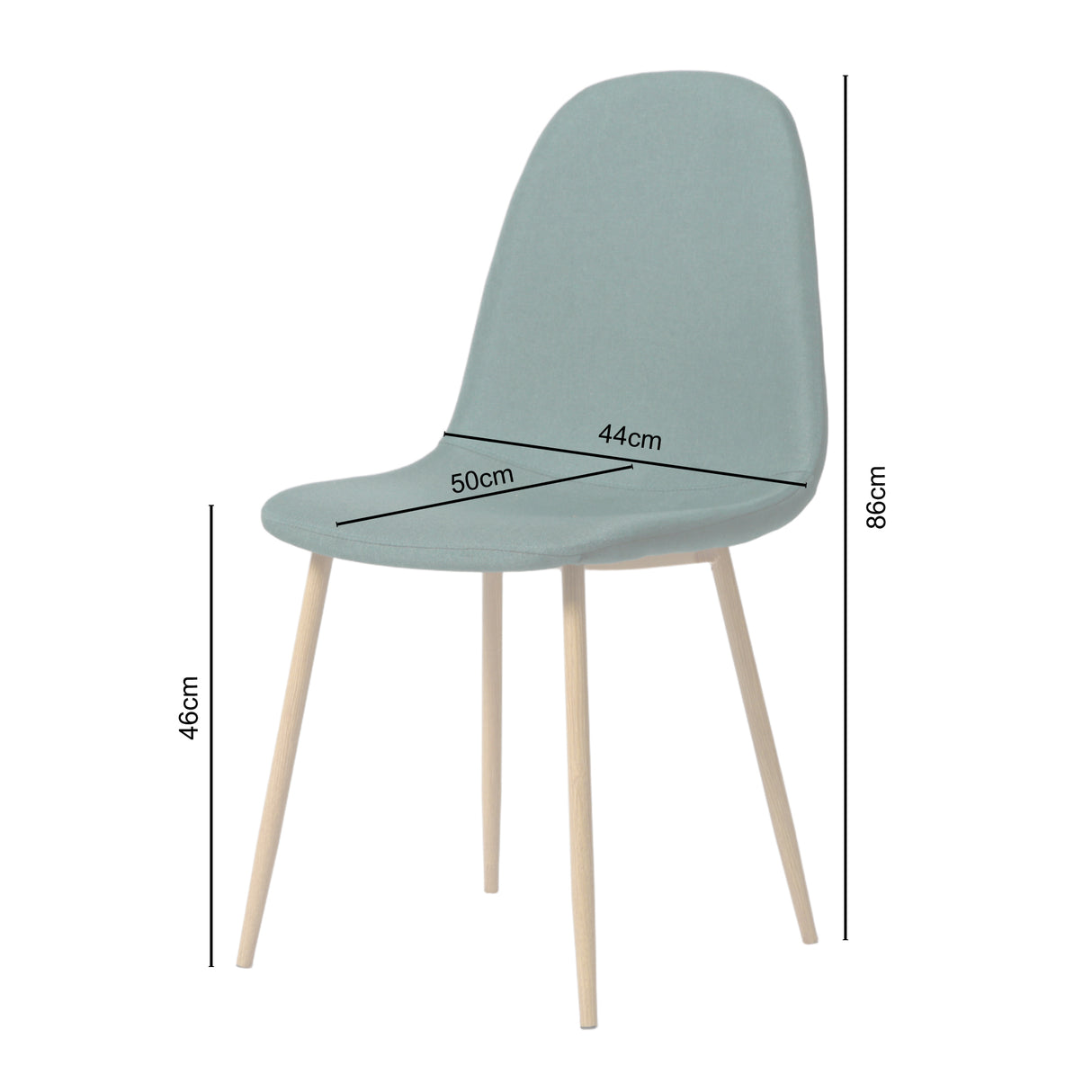 NYX Dining Set – Round Table in Wood Effect and x4 Linen Chairs