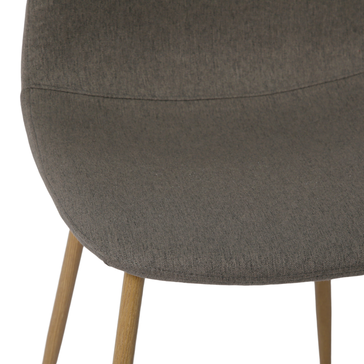 NYX Dining Set – Round Table in Wood Effect and x4 Linen Chairs