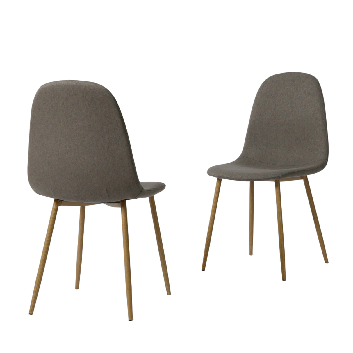 NYX Dining Set – Round Table in Wood Effect and x4 Linen Chairs