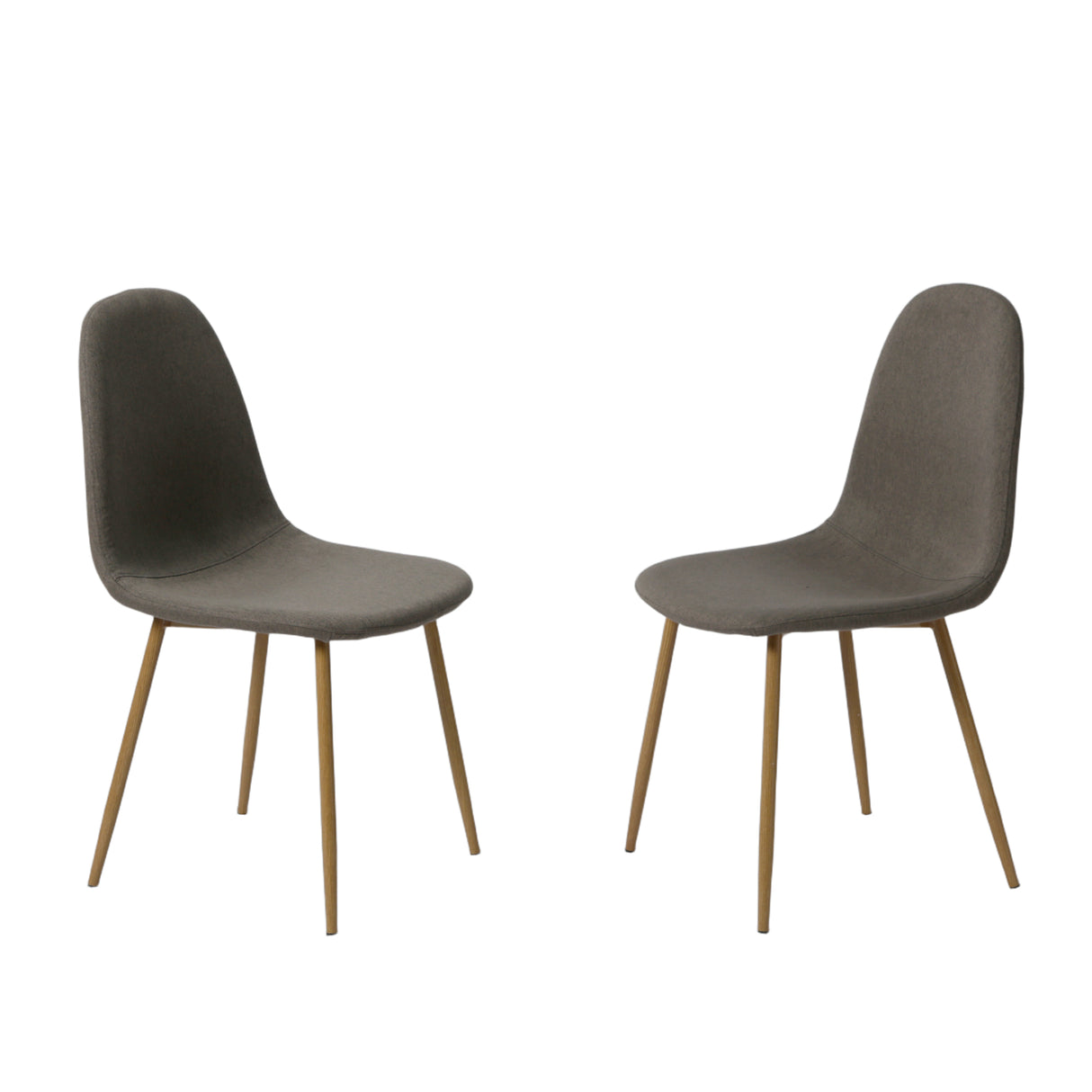 NYX Dining Set – Round Table in Wood Effect and x4 Linen Chairs