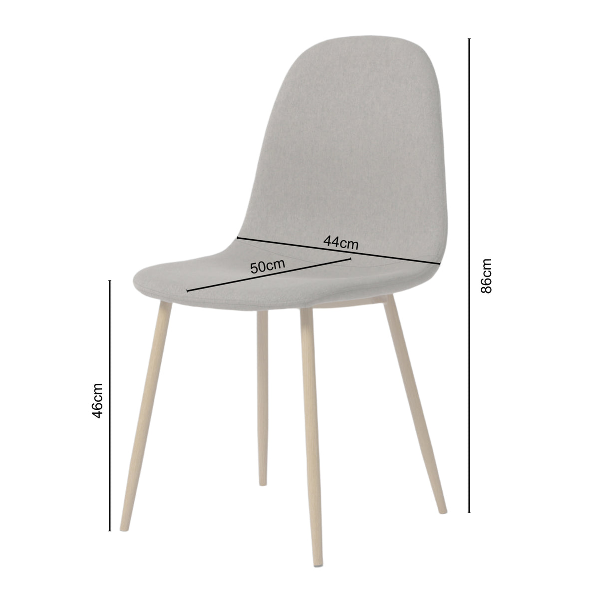 NYX Round Dining Set – Wood-Effect Table with 4 Linen Upholstered Chairs