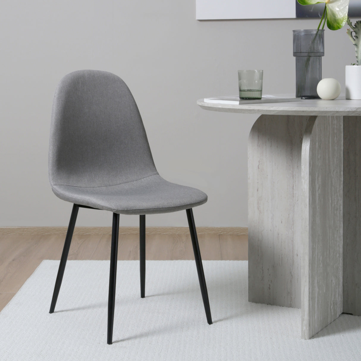 ASTERIA Dining Chairs Set of 2 – Upholstered Linen Fabric – Multiple Colours – Modern Dining Room Chairs