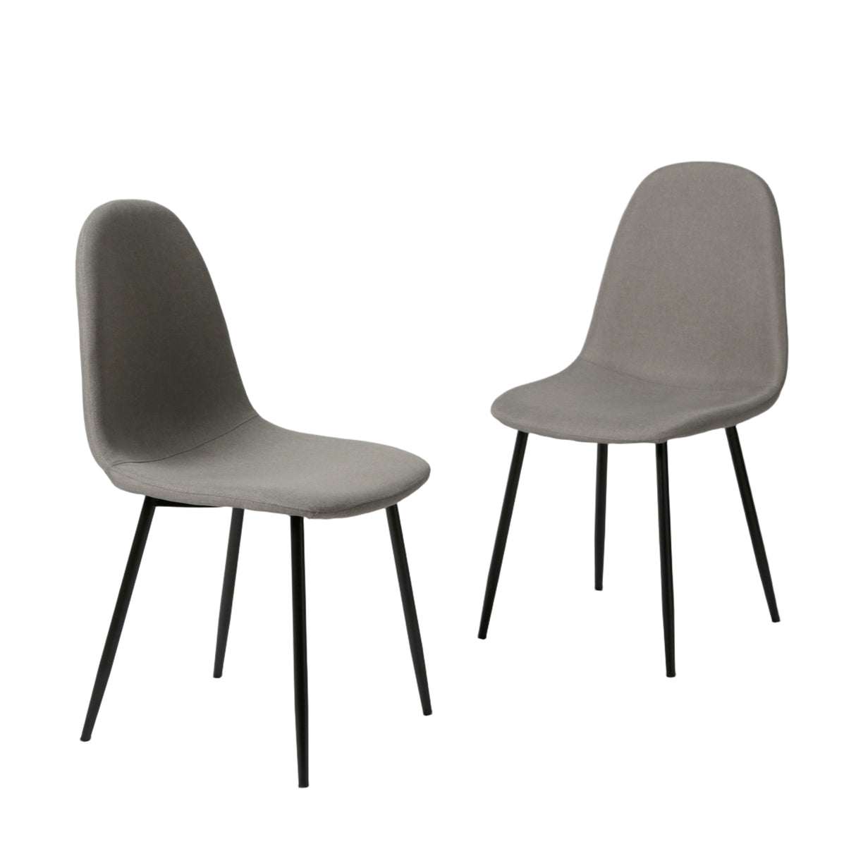 NYX Dining Set – 4-Seater Round Stone-Effect Table with Linen Chairs