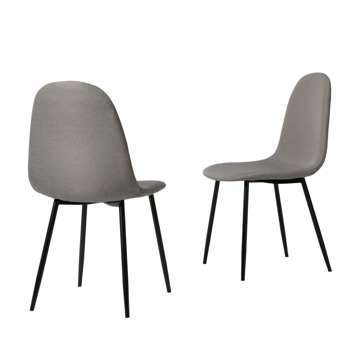 NYX Dining Set – 4-Seater Round Stone-Effect Table with Linen Chairs