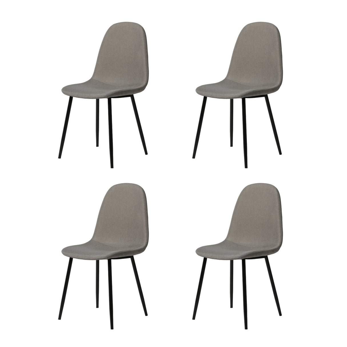 NYX Dining Set – 4-Seater Round Stone-Effect Table with Linen Chairs
