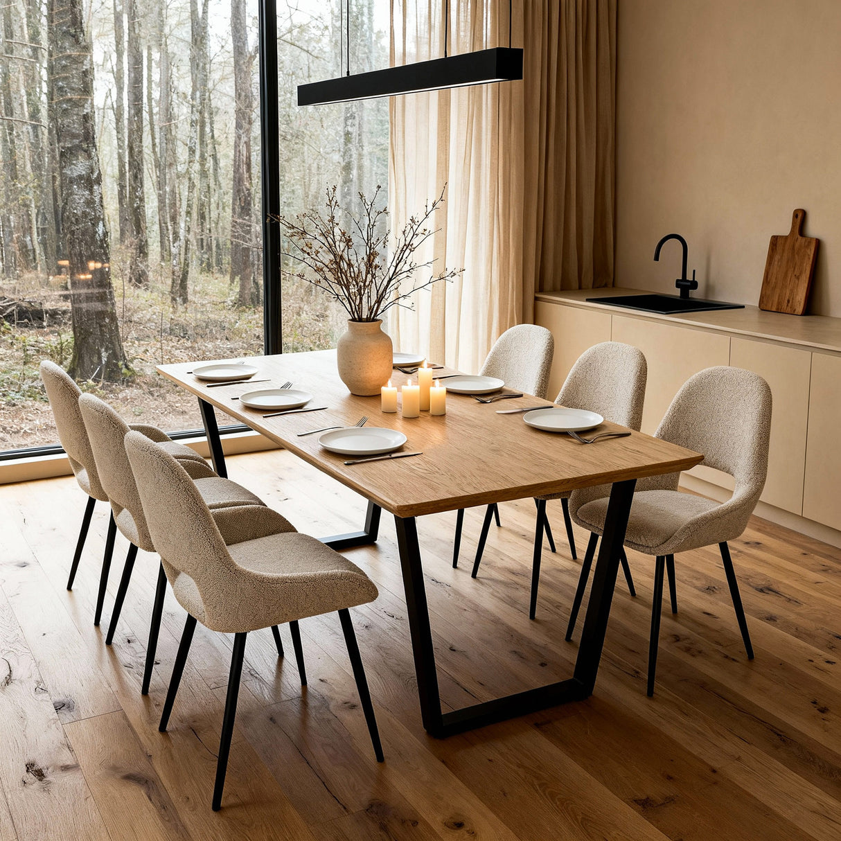 ATLAS - Oak Dining Table - 6 seats - 160x90cm