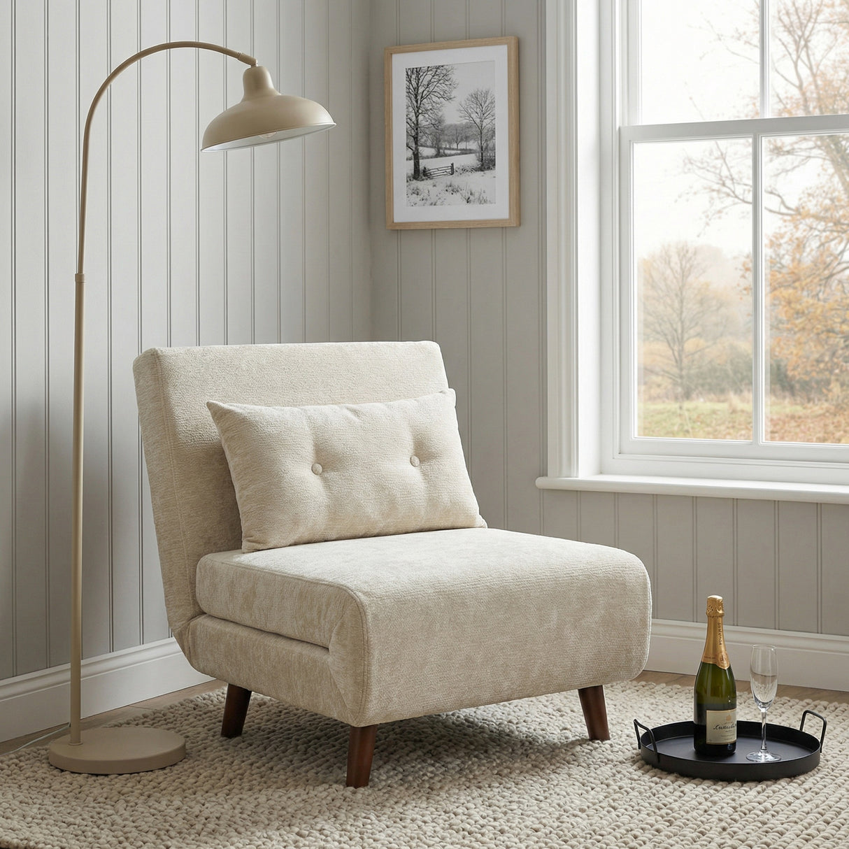 Aurora - Single Sofa Bed Chair in Premium Fabric- 1 Seater
