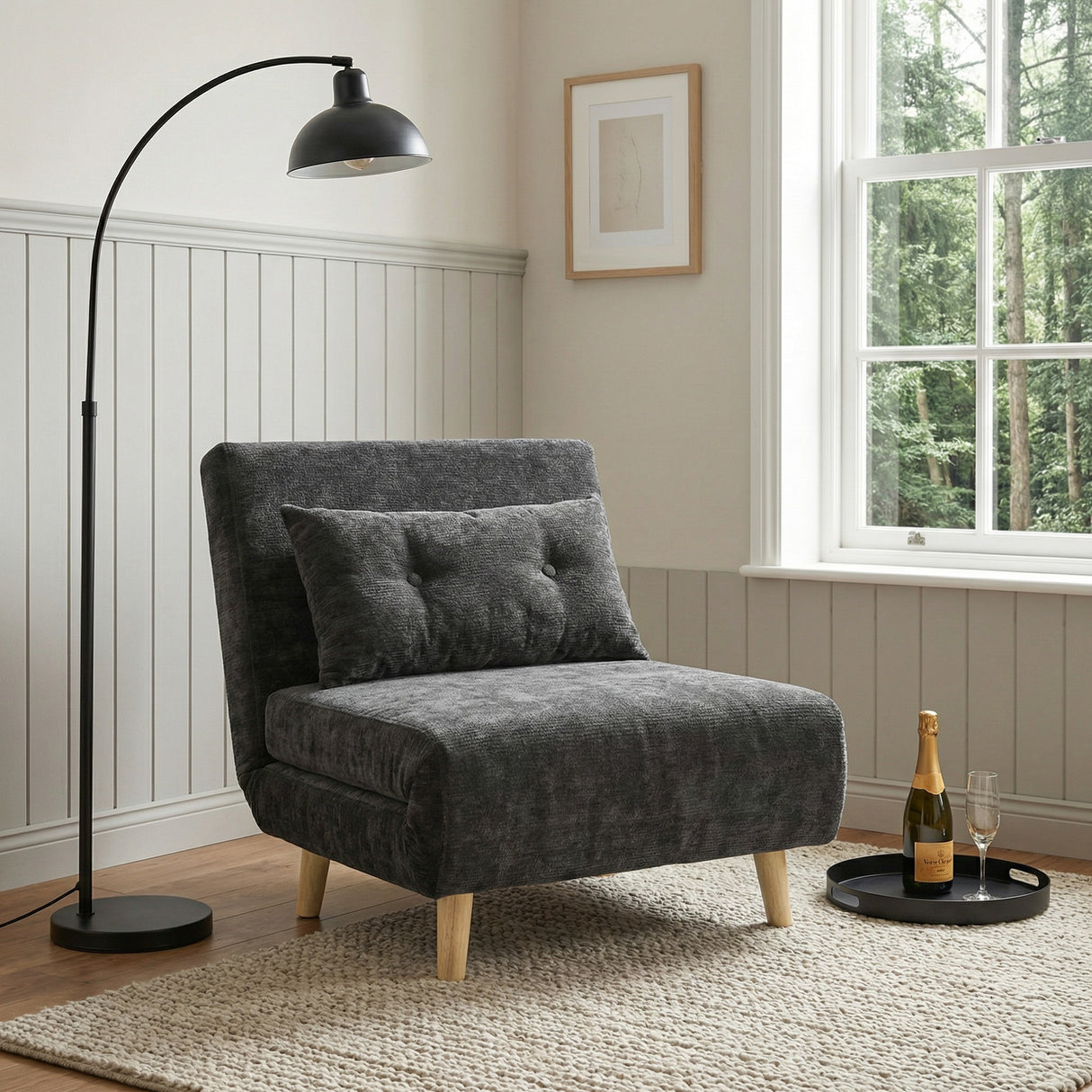 Aurora - Single Sofa Bed Chair in Premium Fabric- 1 Seater