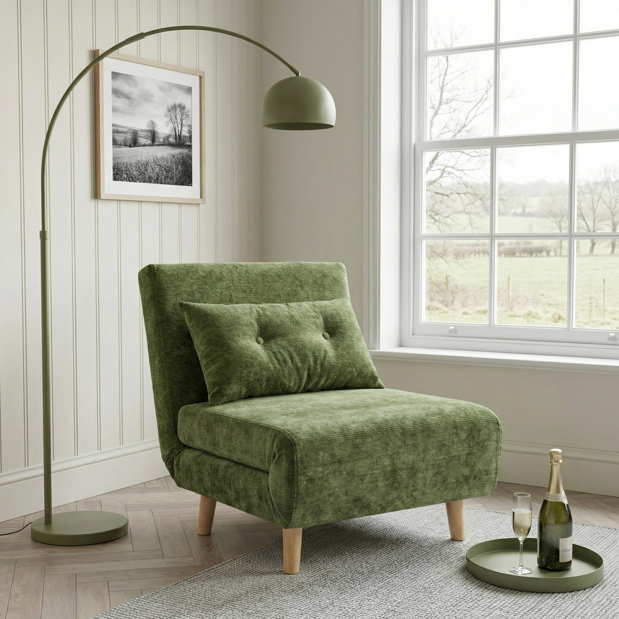 Aurora - Single Sofa Bed Chair in Premium Fabric- 1 Seater