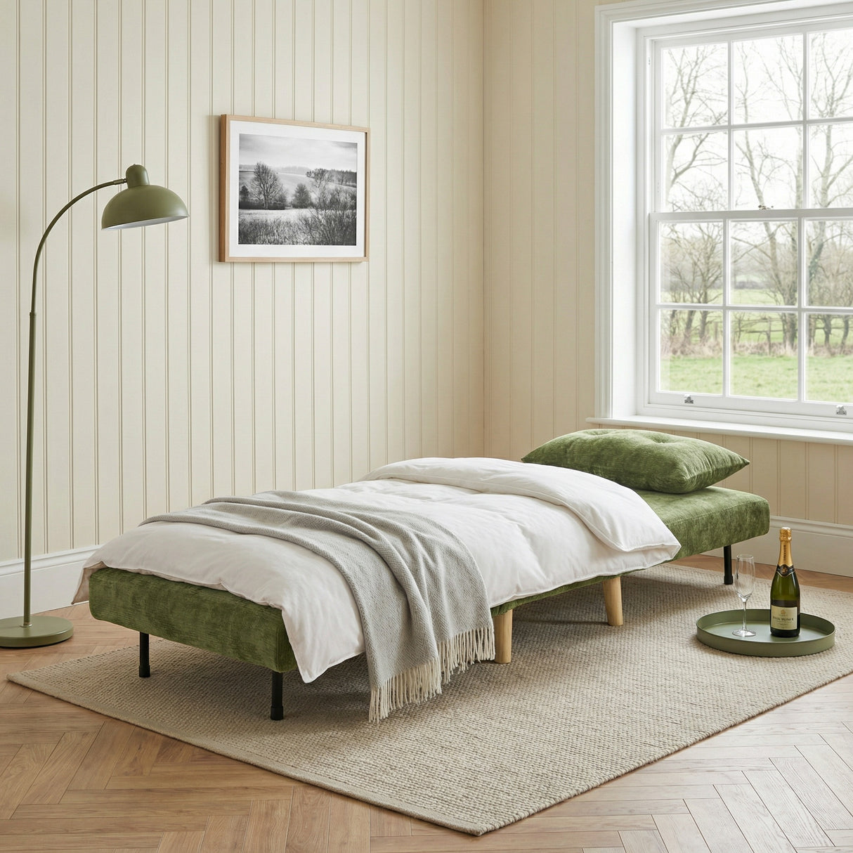 Aurora - Single Sofa Bed Chair in Premium Fabric- 1 Seater