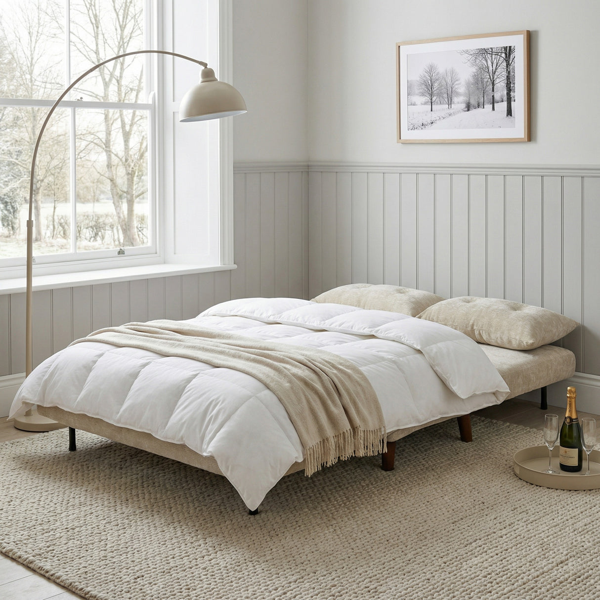 Aurora - Small Double Sofa Bed in Premium Fabric - 2 Seater
