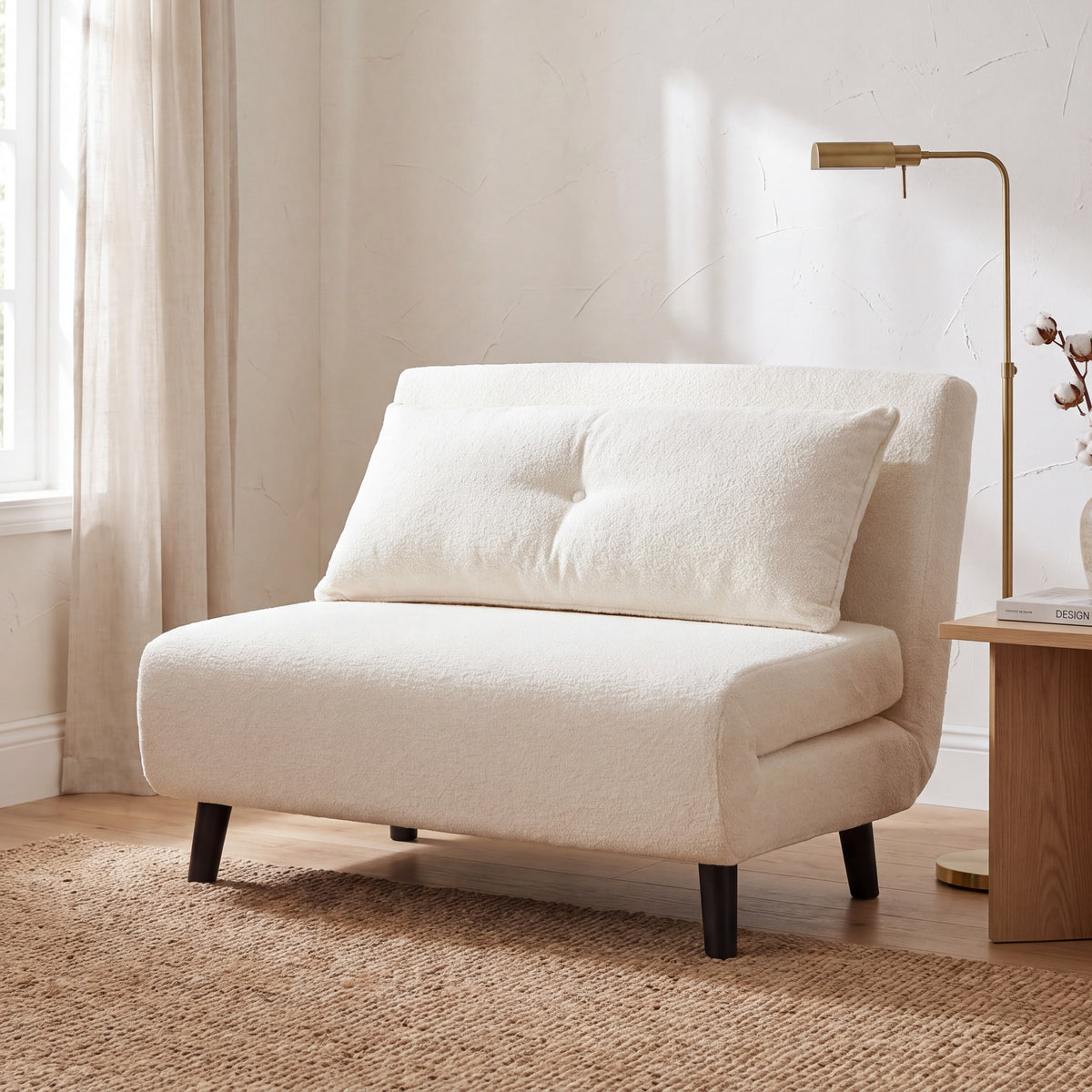 Aurora Small Double Sofa Bed in Boucle - 2 Seater