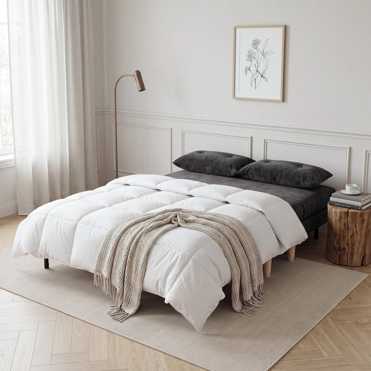 Aurora Small Double Sofa Bed in Premium Fabric - 2 Seater