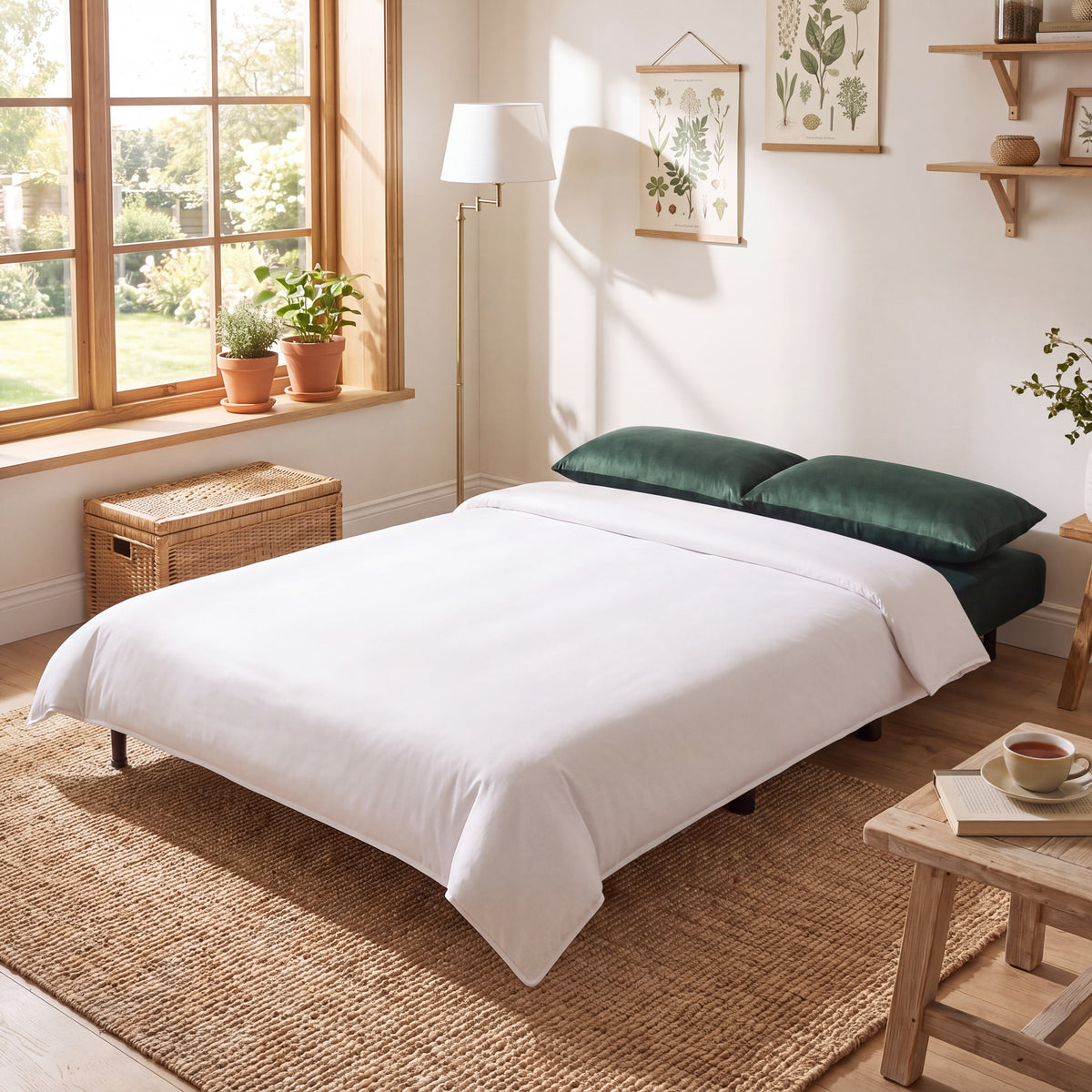 Aurora Small Double Sofa Bed in Velvet - 2 Seater