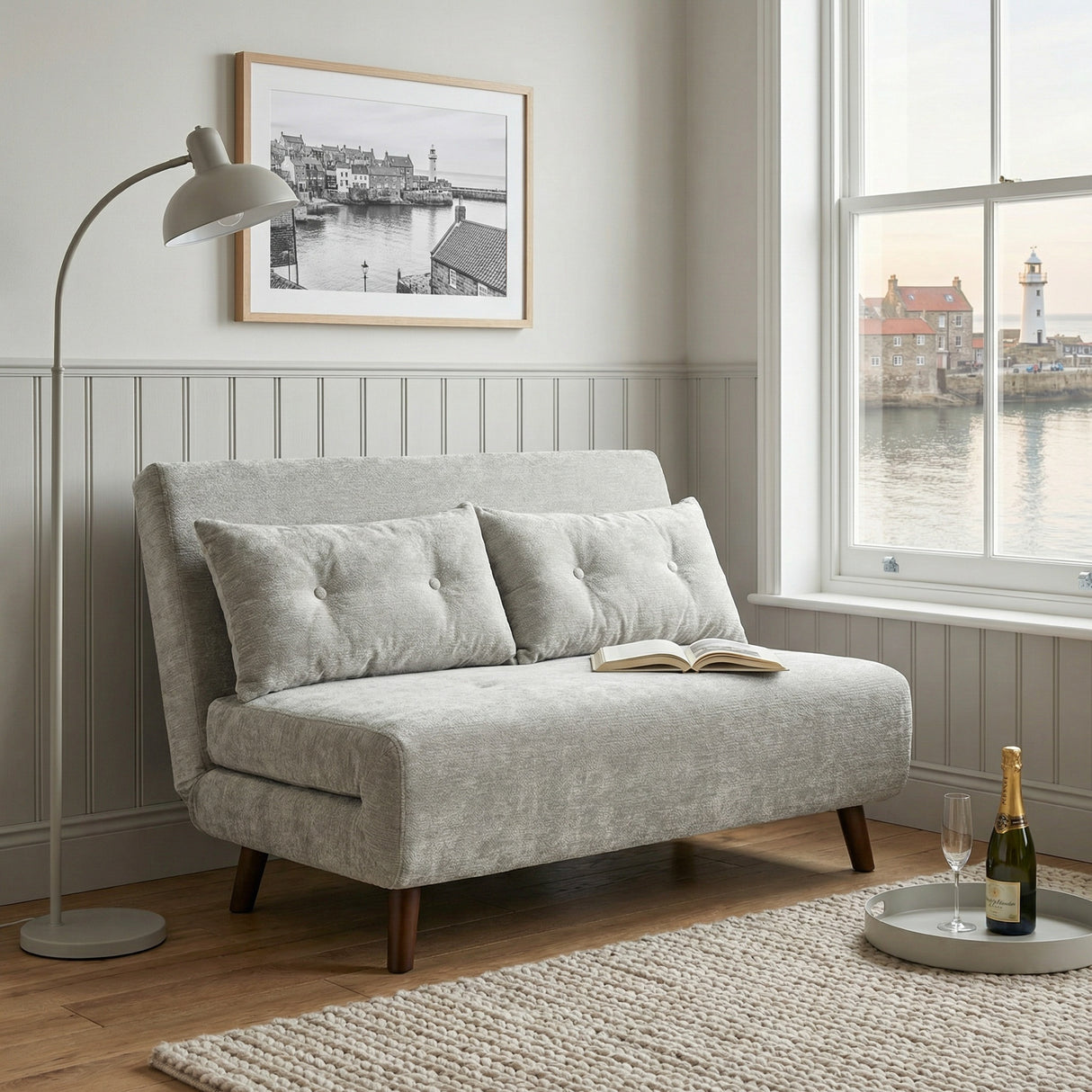 Aurora - Small Double Sofa Bed in Premium Fabric - 2 Seater