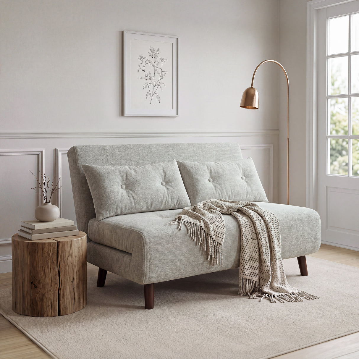 Aurora Small Double Sofa Bed in Premium Fabric - 2 Seater