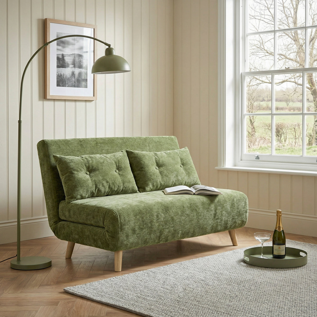 Aurora - Small Double Sofa Bed in Premium Fabric - 2 Seater