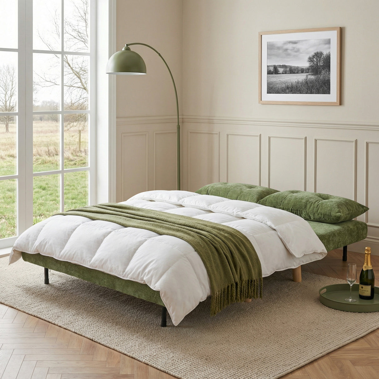 Aurora - Small Double Sofa Bed in Premium Fabric - 2 Seater