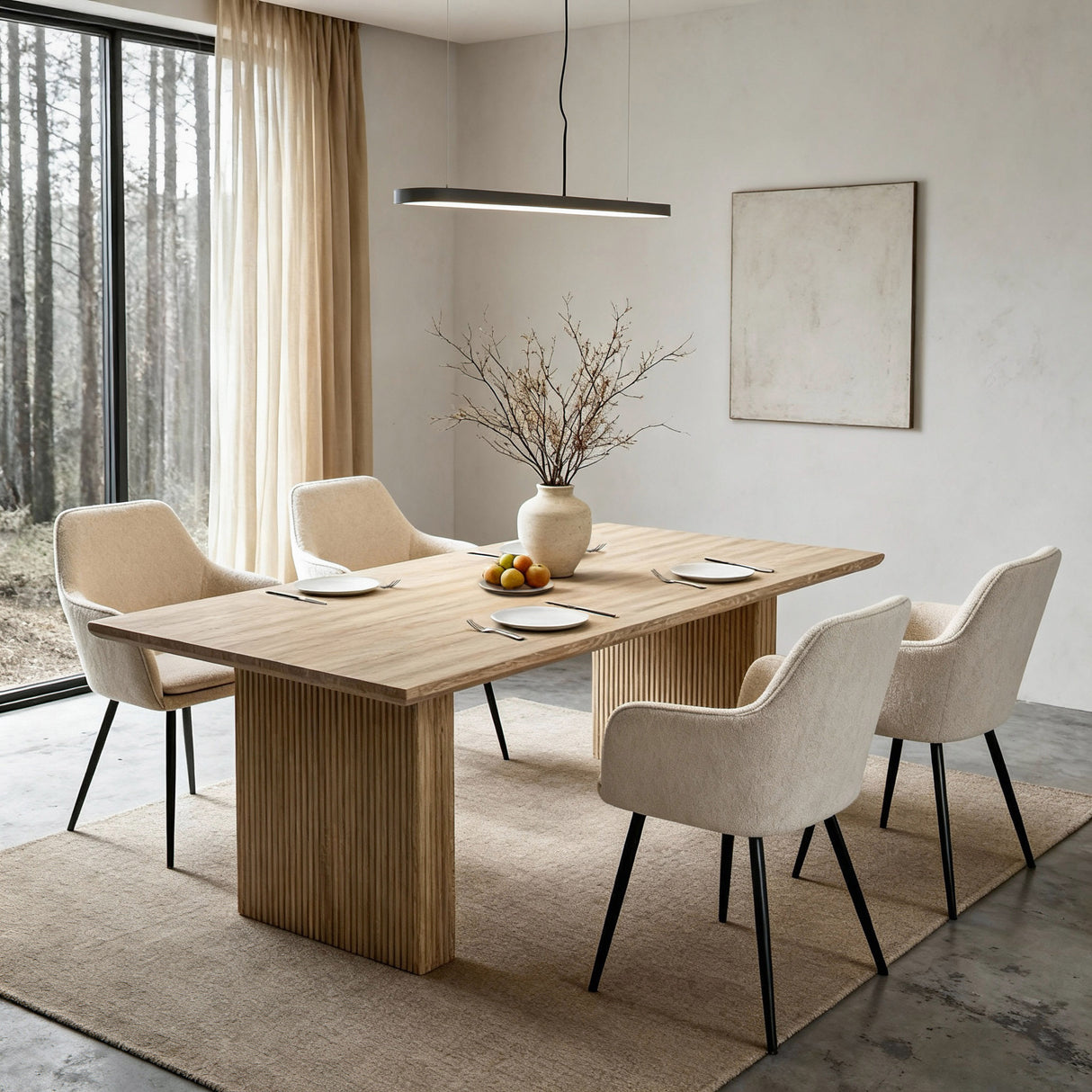 Brizo - Wood-Pale Oak Effect Rectangular Dining Table – 6 Seater (200 x 100 cm)