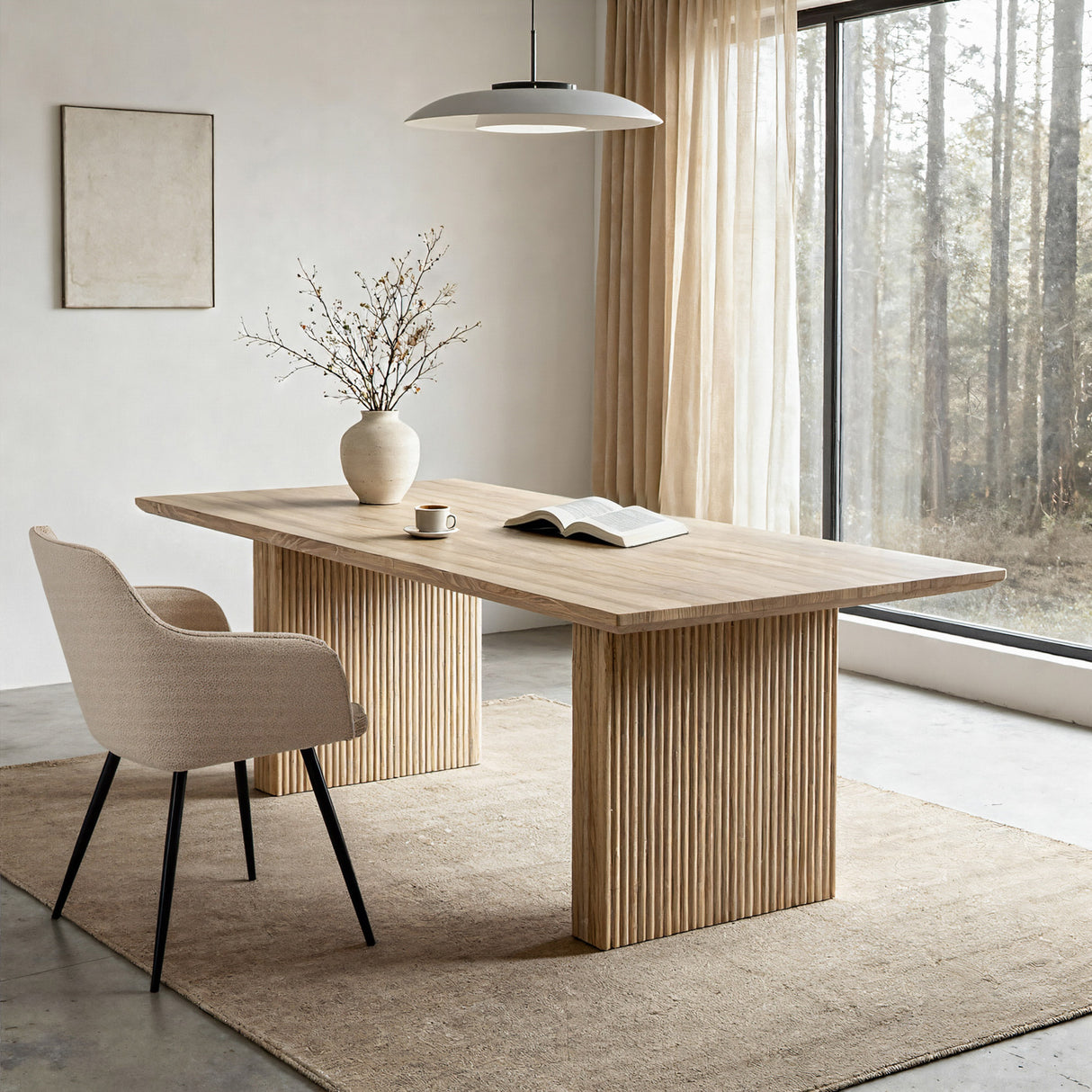 Brizo - Wood-Pale Oak Effect Rectangular Dining Table – 6 Seater (200 x 100 cm)
