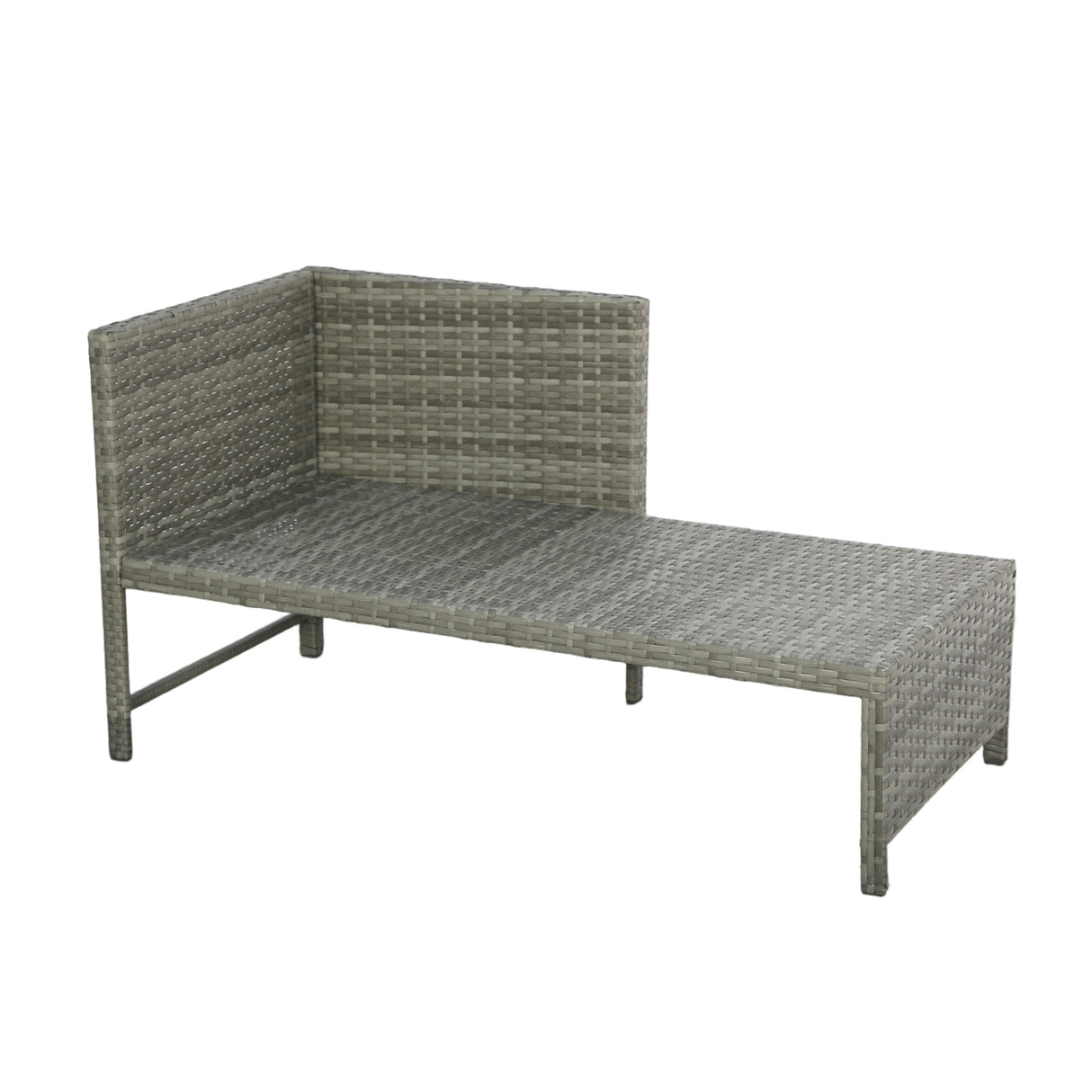 Bude - Rattan Corner Sofa Set with Coffee Table - Grey