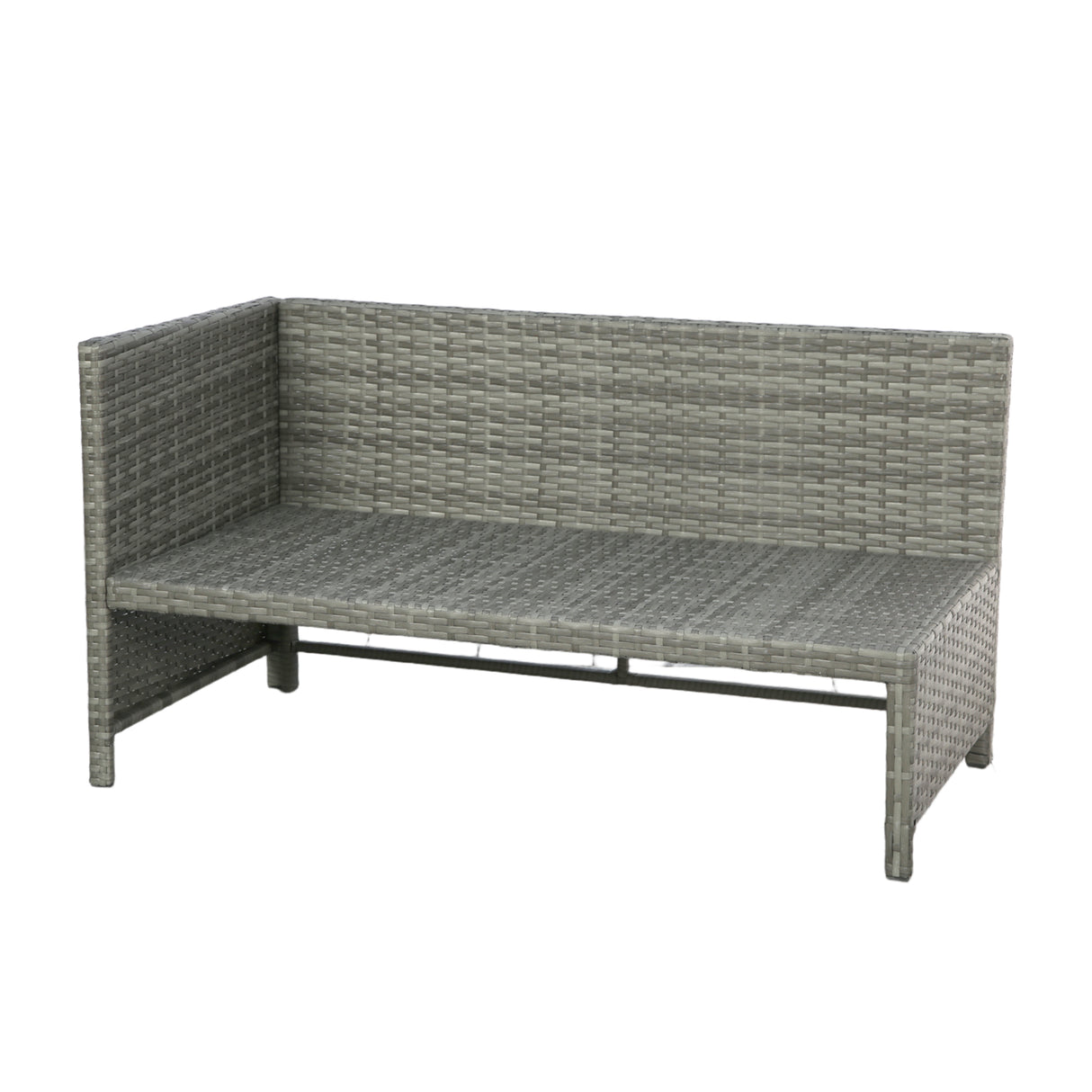 Bude - Rattan Corner Sofa Set with Coffee Table - Grey