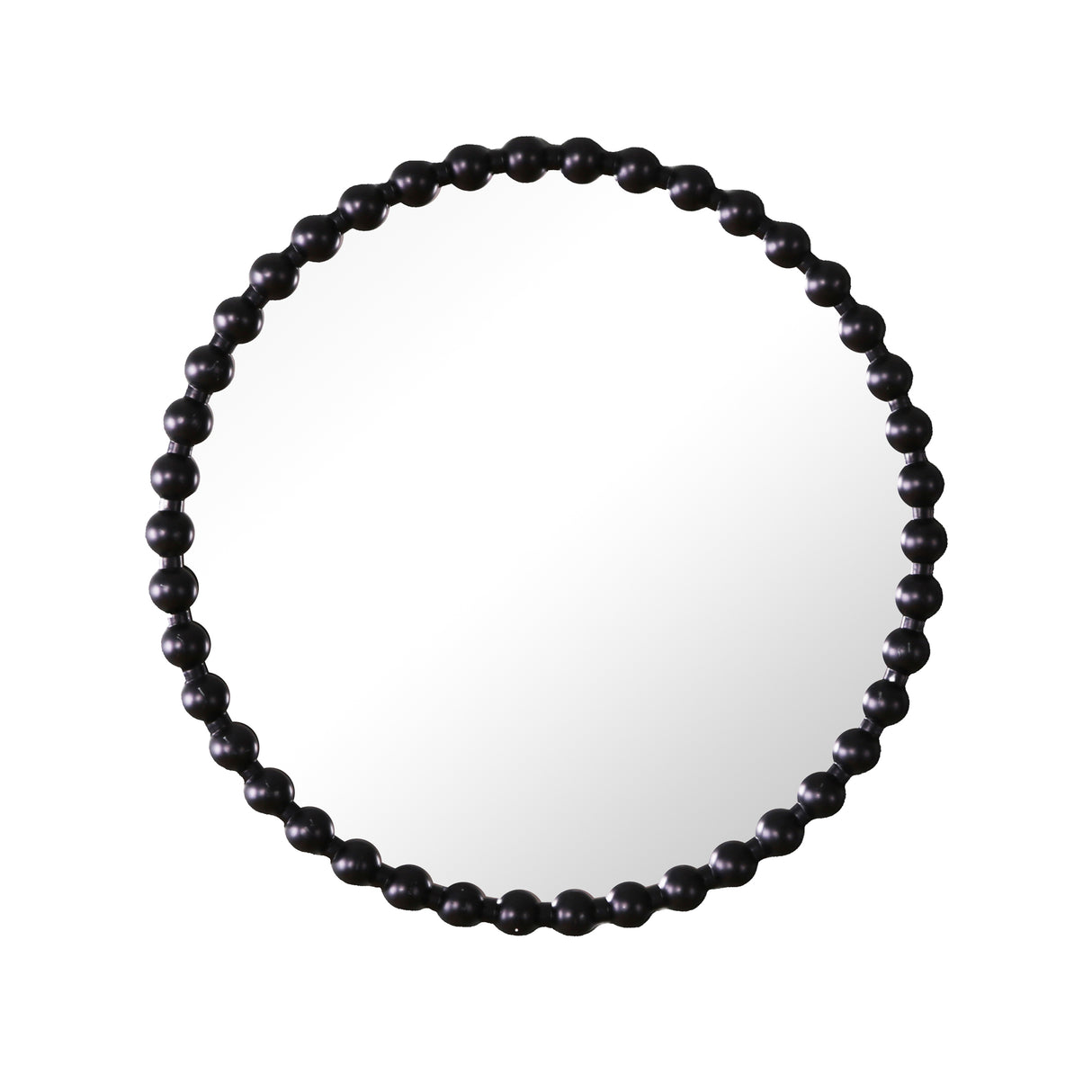 Como - Large Round Beaded Wall Mirror – 90cm Matt Finish