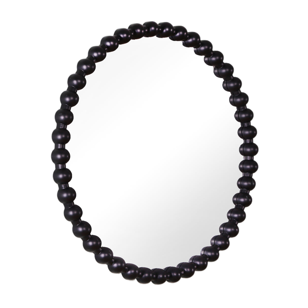 Como - Large Round Beaded Wall Mirror – 90cm Matt Finish