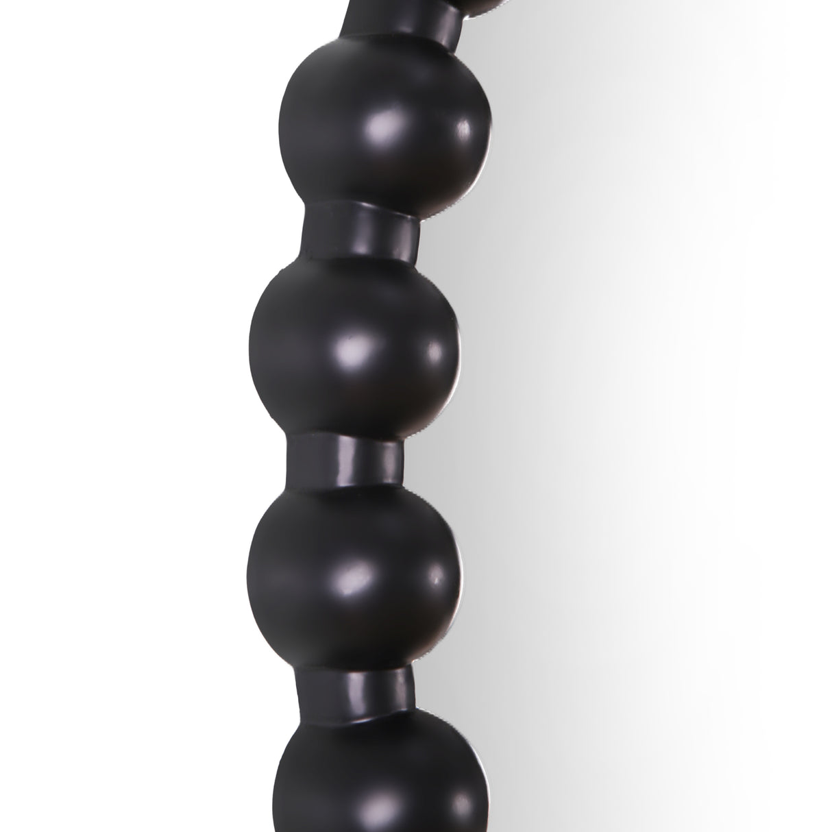 Como - Large Round Beaded Wall Mirror – 90cm Matt Finish