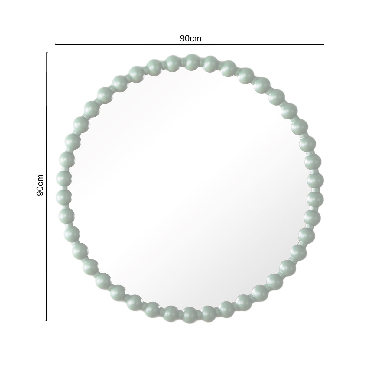 Como - Large Round Beaded Wall Mirror – 90cm Matt Finish